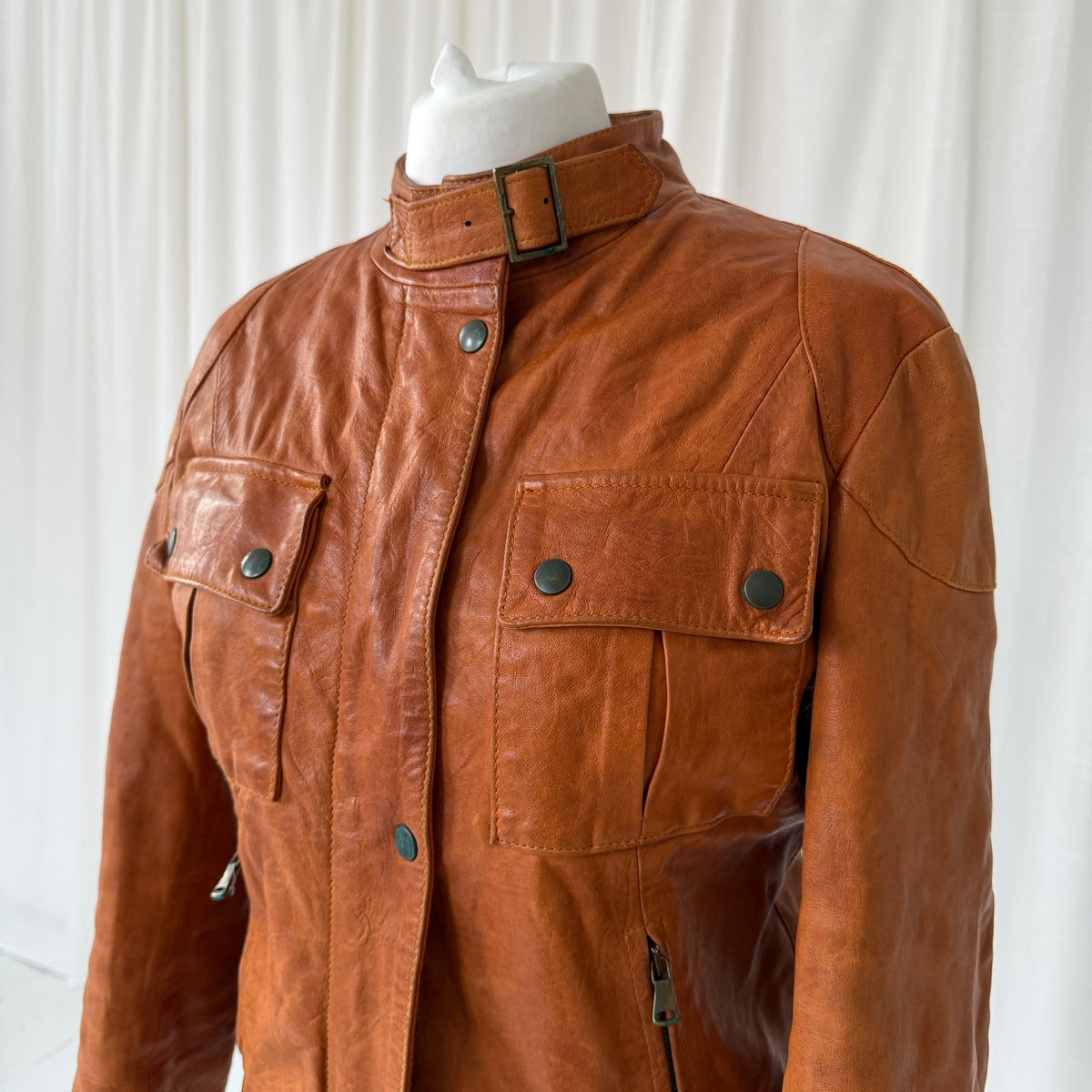 Italian Vintage Leather Biker Jacket