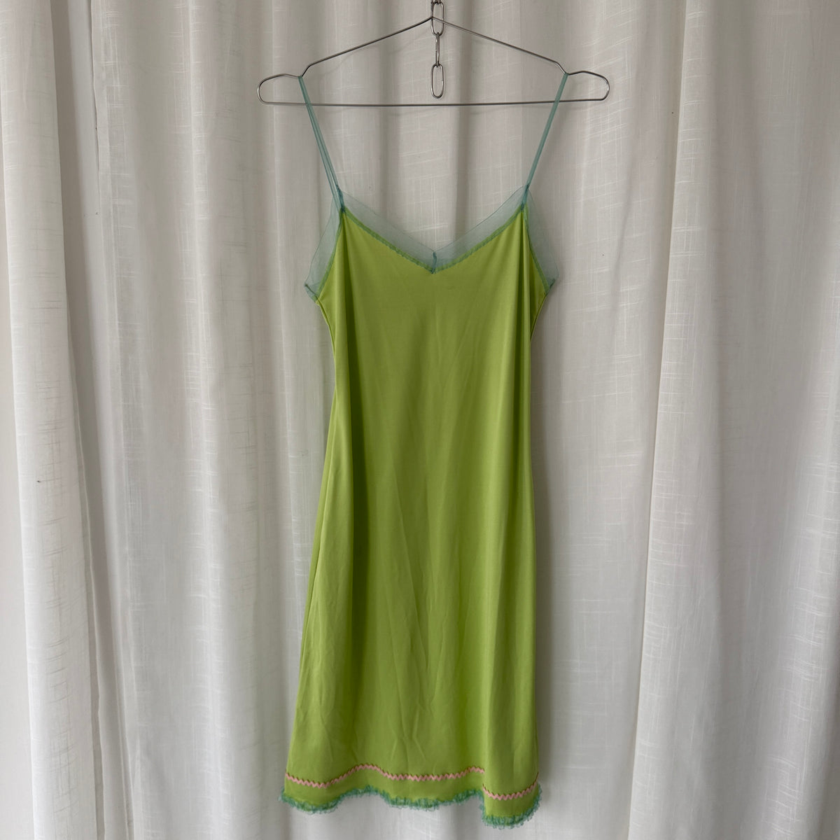 Lime Green KOOKAÏ Satin Slip Dress