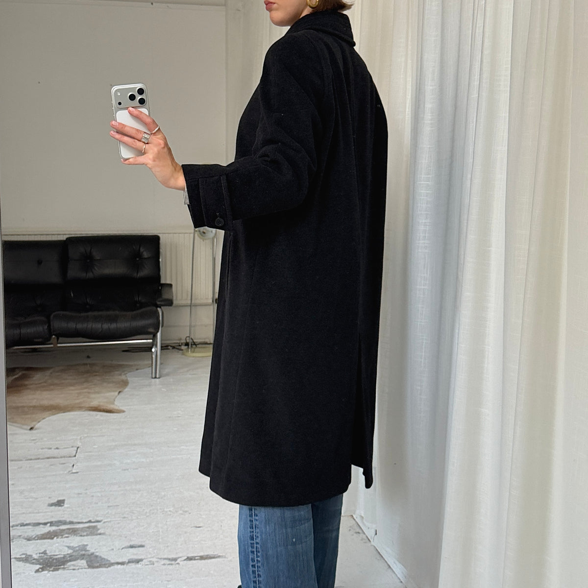 Charcoal Grey Wool & Cashmere Overcoat