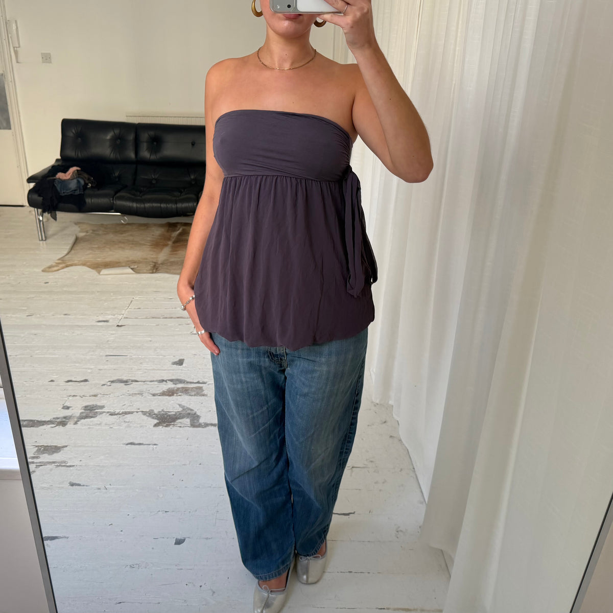 Bubble Hem Bandeau Top