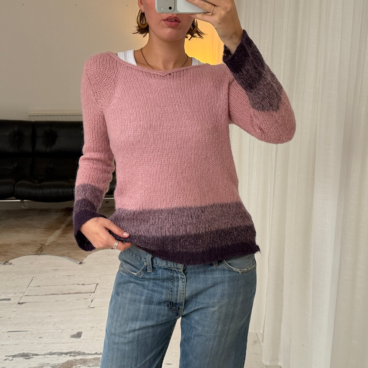 Pink & Purple Ombre Mohair Blend Jumper