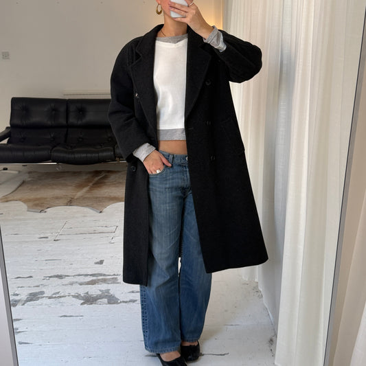 Charcoal Grey Wool Overcoat