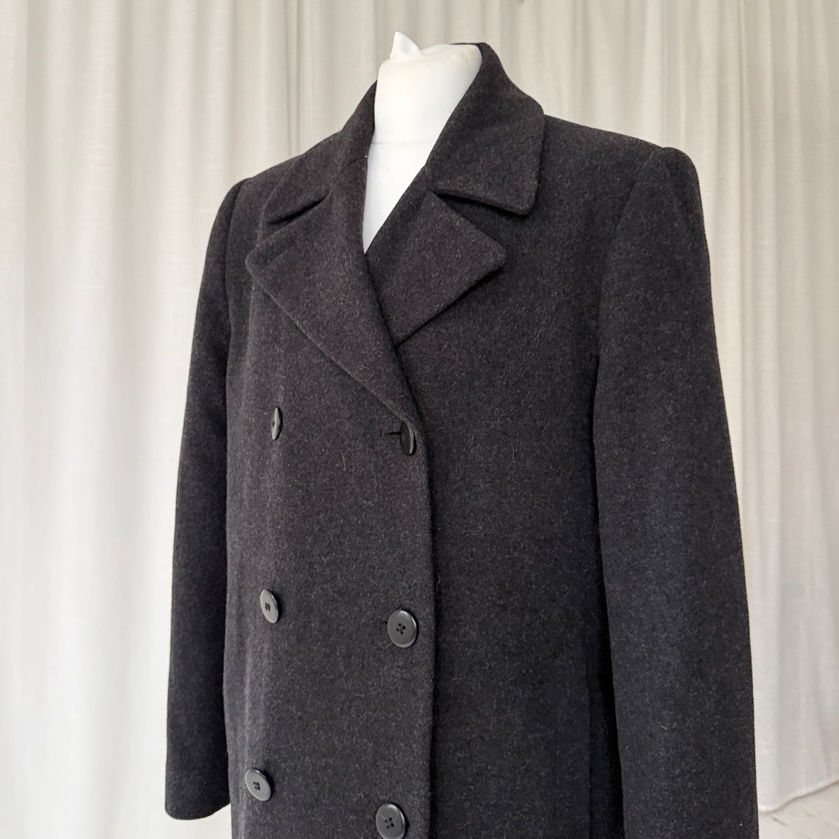 Charcoal Grey Wool Peacoat