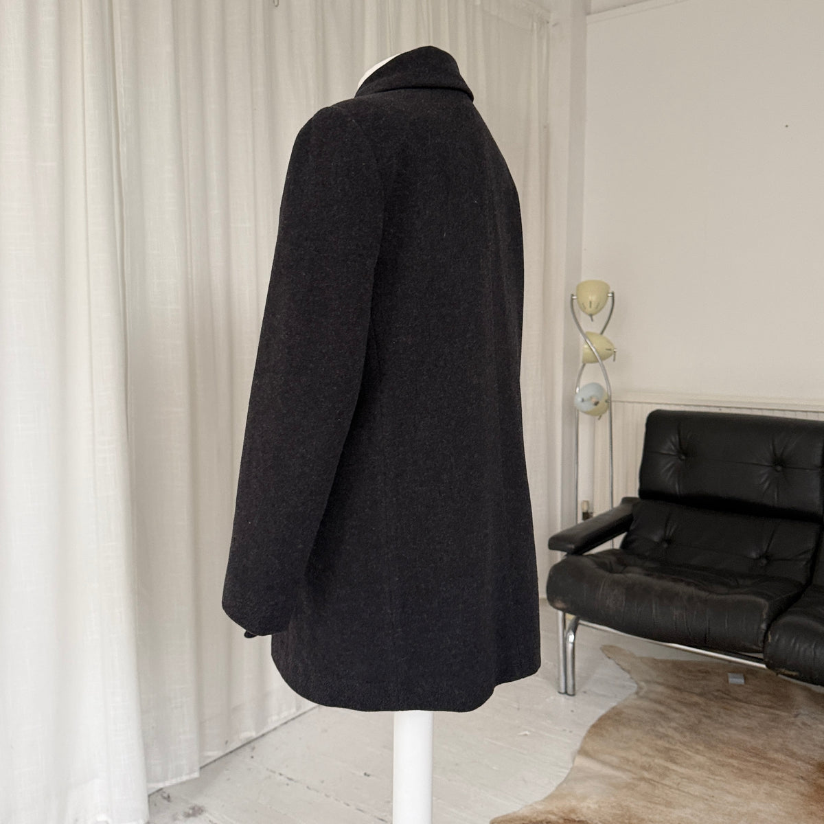 Charcoal Grey Wool Peacoat