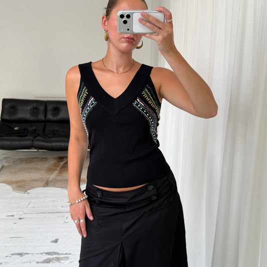 Beaded Knit Vest Top