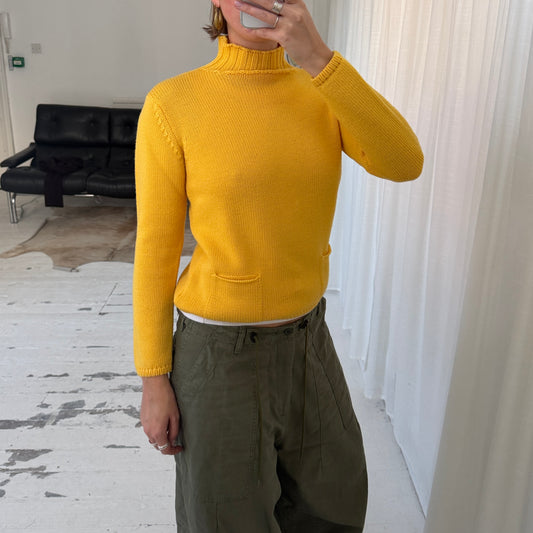Yellow Virgin Wool Knit Jumper