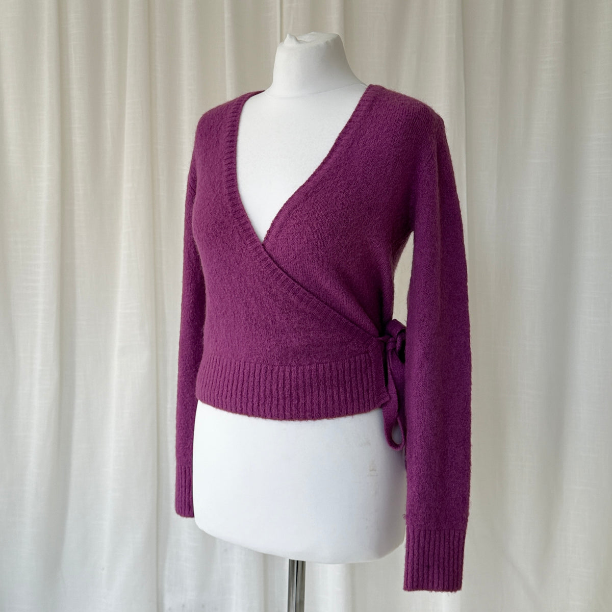 Pink Mohair Wrap Knit Jumper