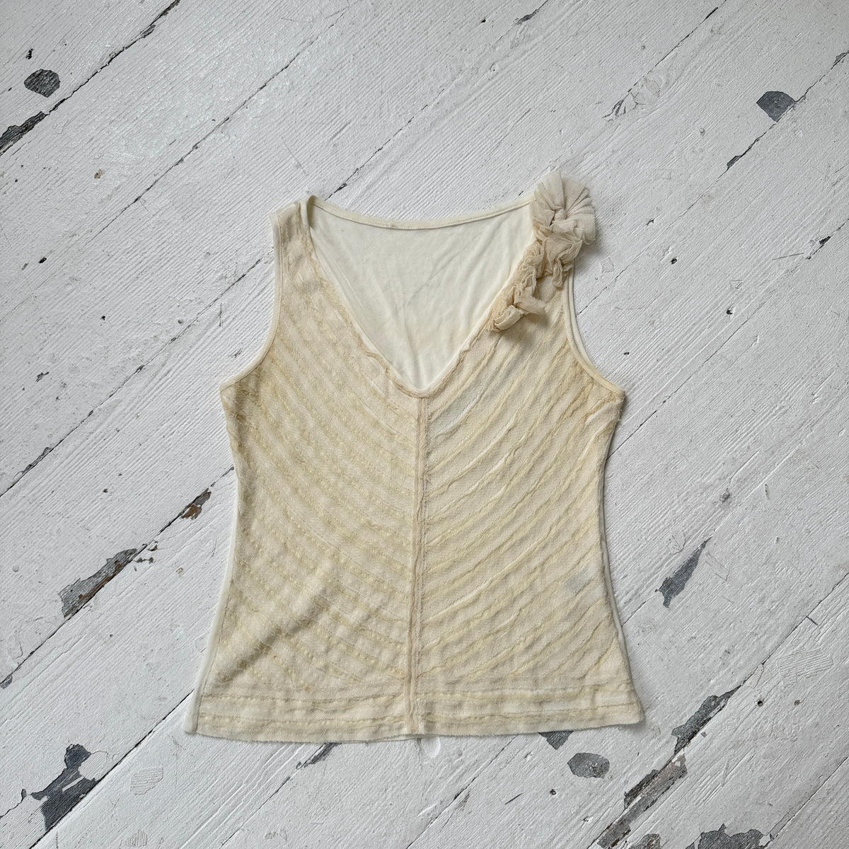 Spanish Vintage Silk Blend Rosette Top