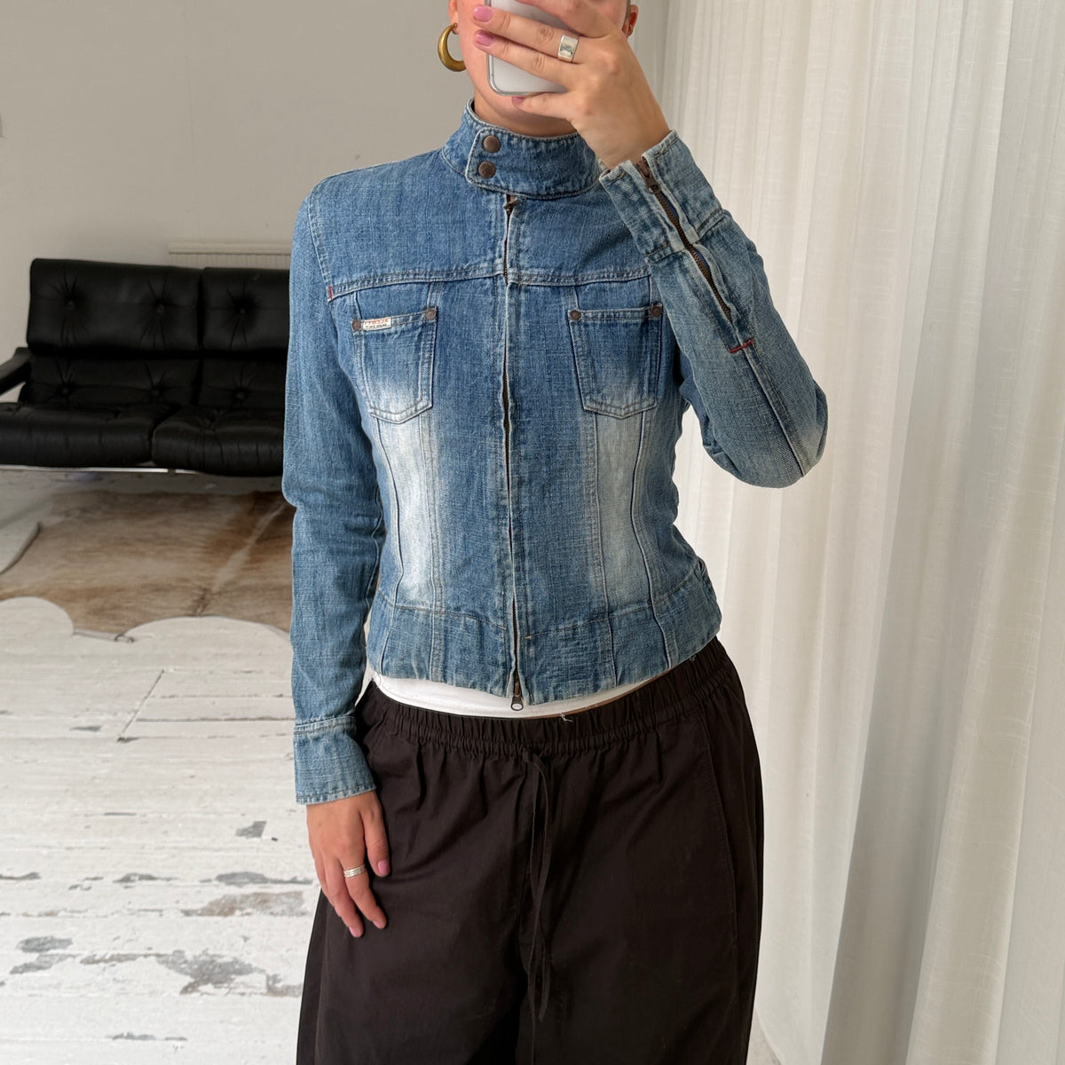 Early 2000’s Double Zip Denim Jacket