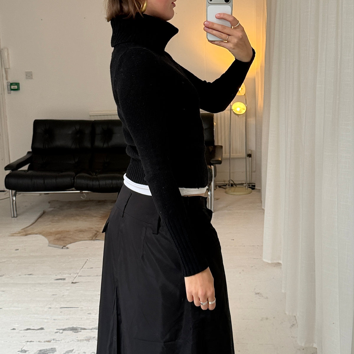2000s DKNY Wool Logo Rollneck Jumper