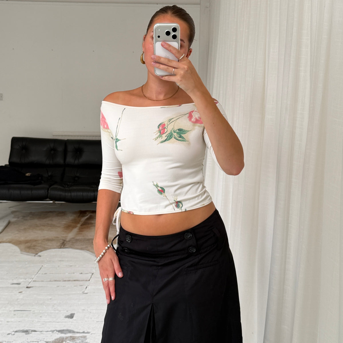 Floral Tie Detail Top