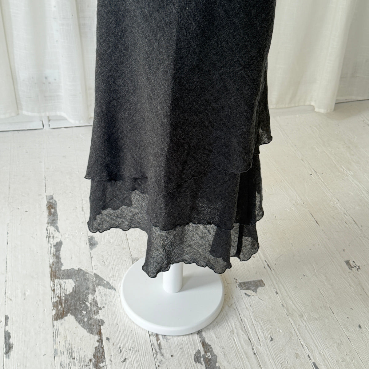 Italian Vintage Layered Wool Midi Skirt
