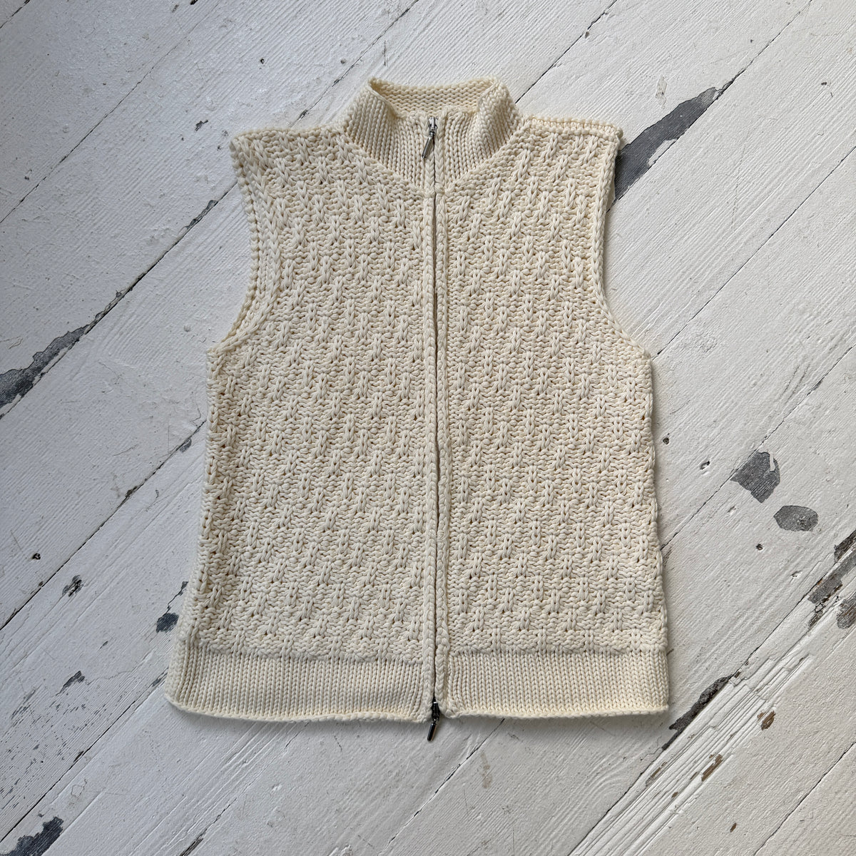 Italian Vintage Knit Double-Zip Vest