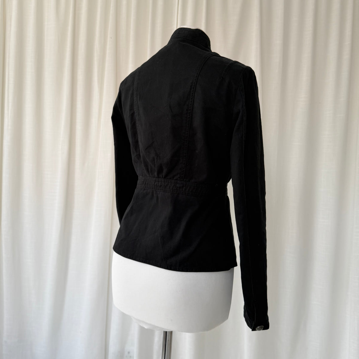 2000s Black Military Hook & Eye Jacket