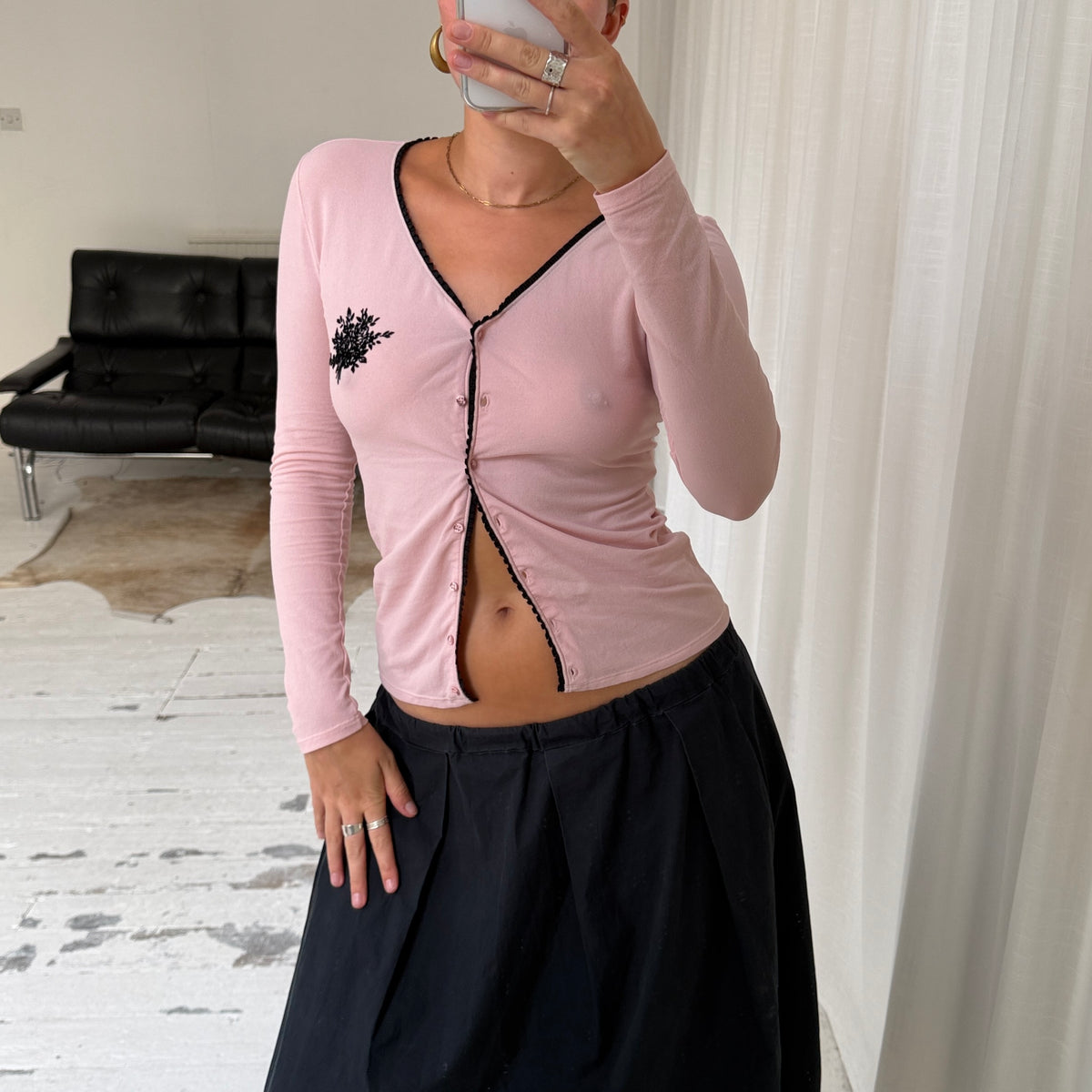 Blugirl Blumarine Pink Mesh Cardigan