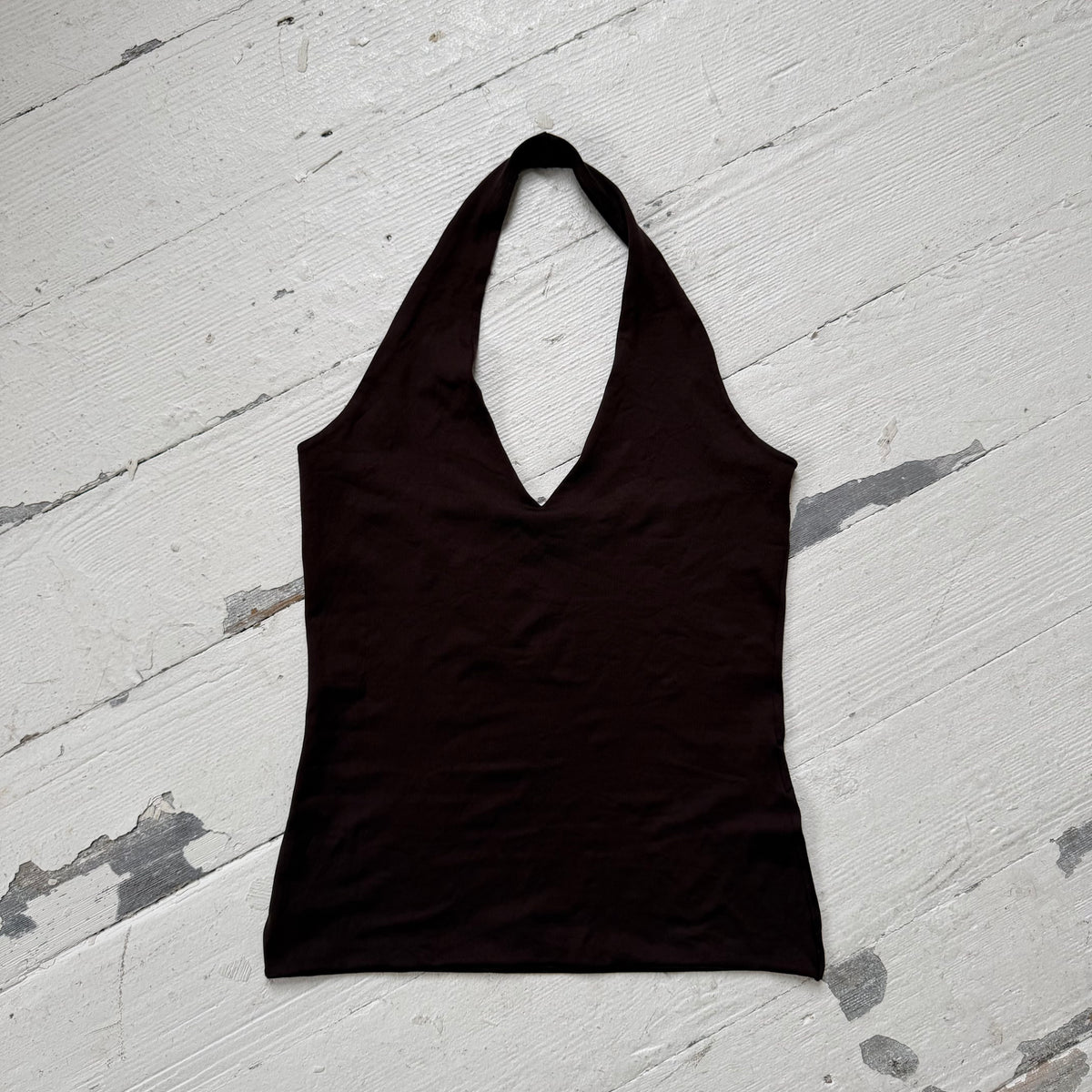 1990s Brown Halterneck Top