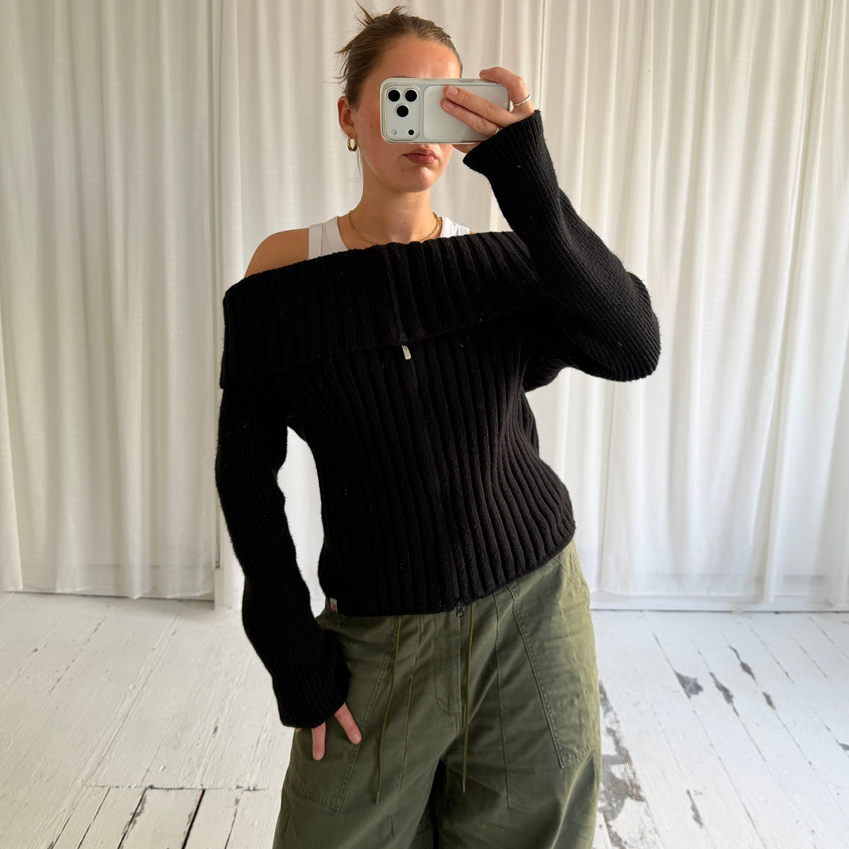 Miss Sixty Wool Blend Zip Knit
