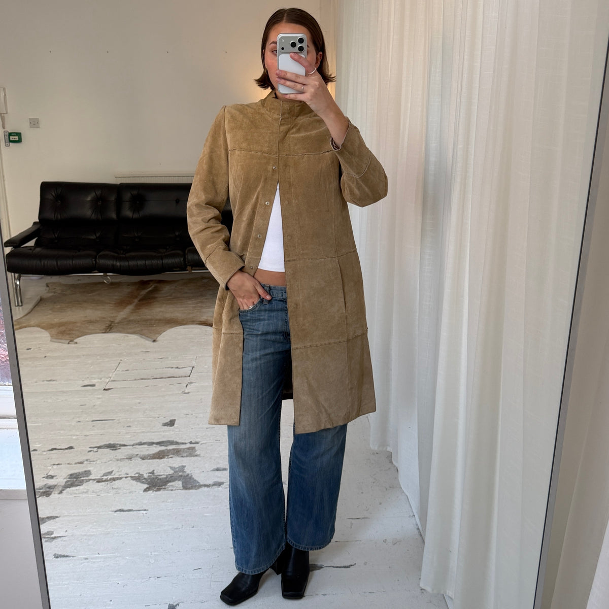 1990s Suede Trench Coat