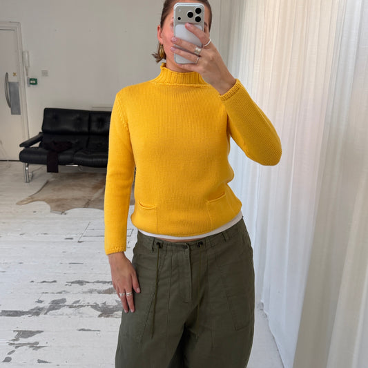 Yellow Virgin Wool Knit Jumper
