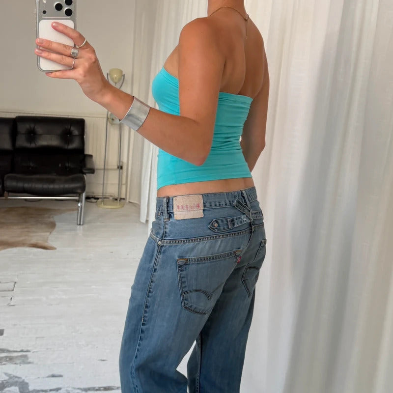 2000's Turquoise Bandeau Top