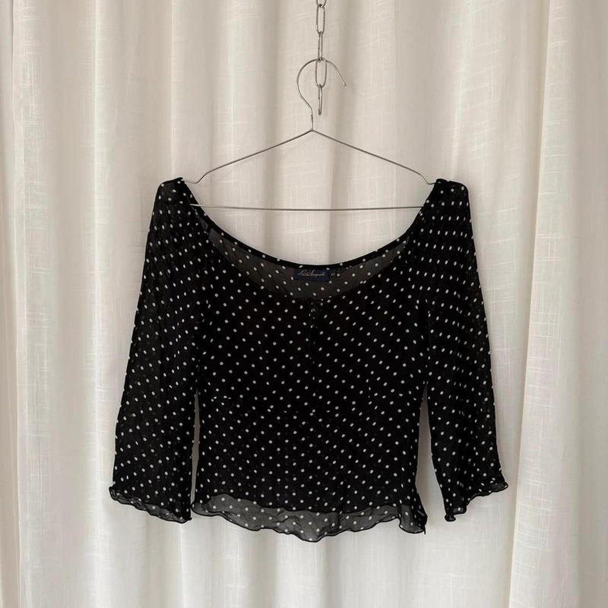 Luisa Spagnoli Polka Dot Mesh Top