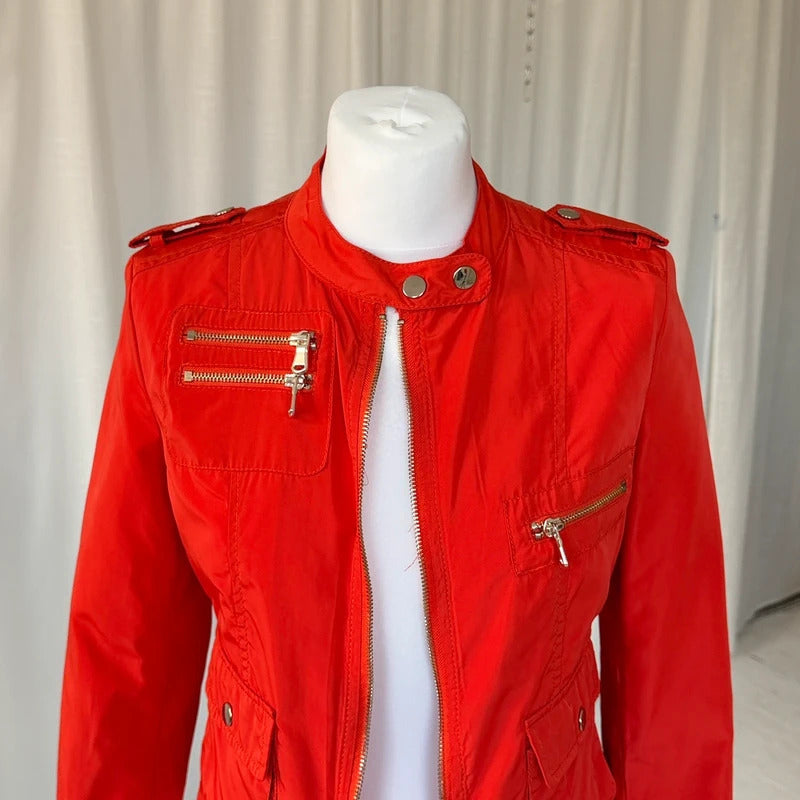 Bright Red Utility Jacket