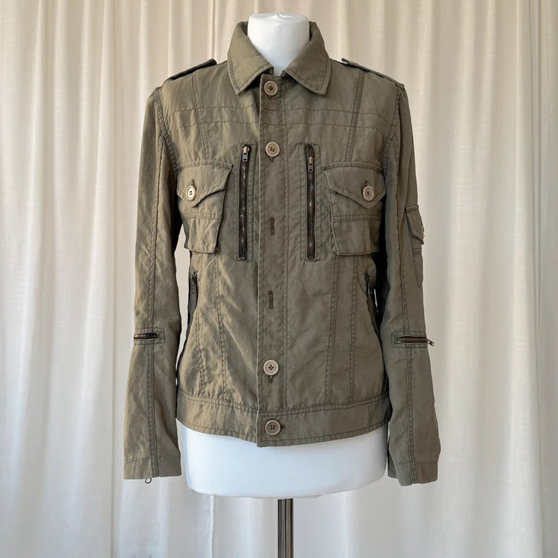Aspesi Khaki Utility Cargo Jacket