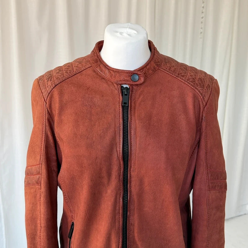 Italian Vintage Lambskin Leather Biker Jacket