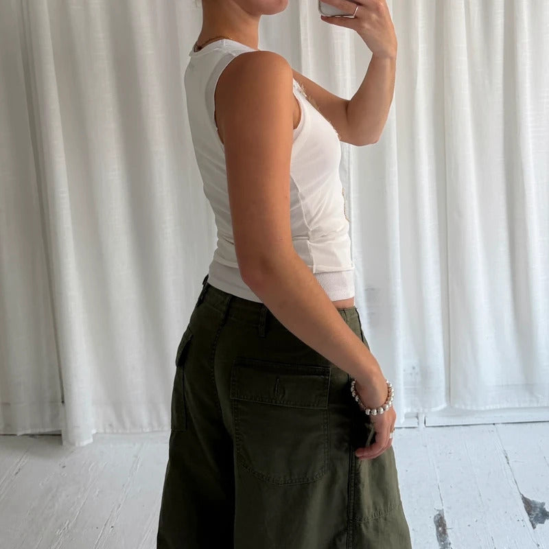 2000s Patchwork Mesh Top
