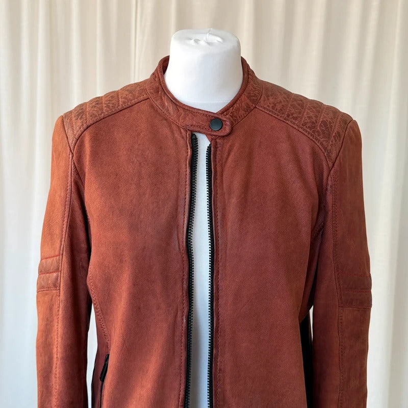 Italian Vintage Lambskin Leather Biker Jacket