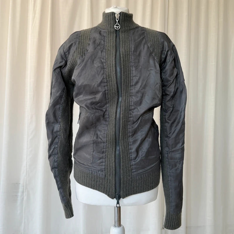 1990s Sergio Tacchini Wool Nylon Bomber Jacket