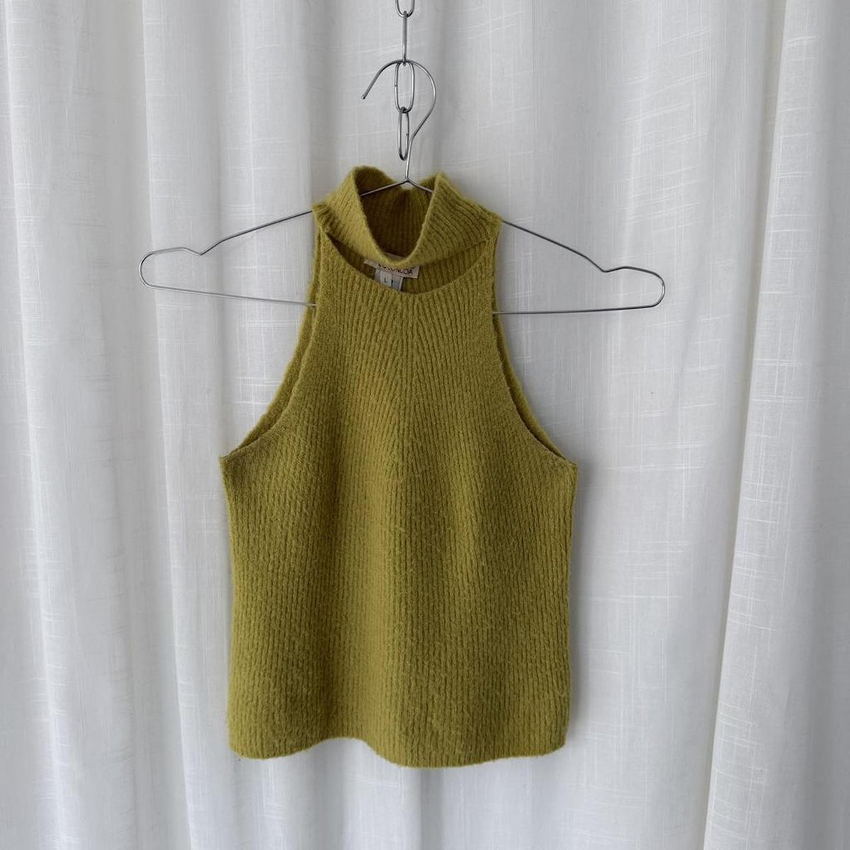 Lime Green Mohair Knit Top