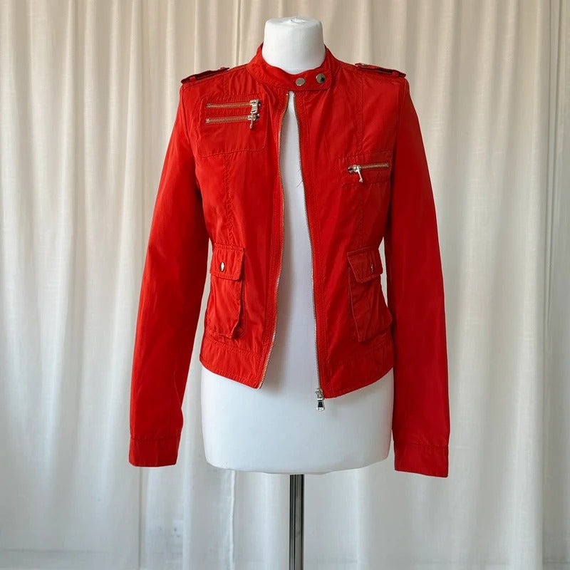 Bright Red Utility Jacket