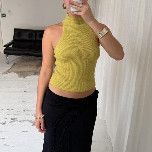 Lime Green Mohair Knit Top