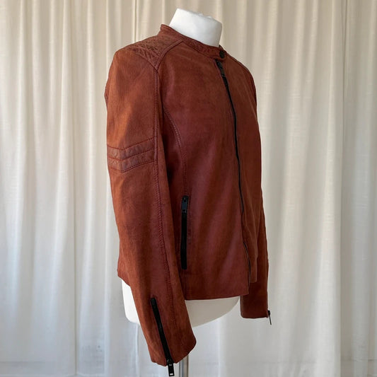 Italian Vintage Lambskin Leather Biker Jacket