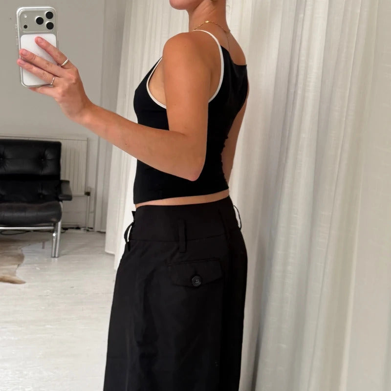 90s Contrast Trim Vest Top