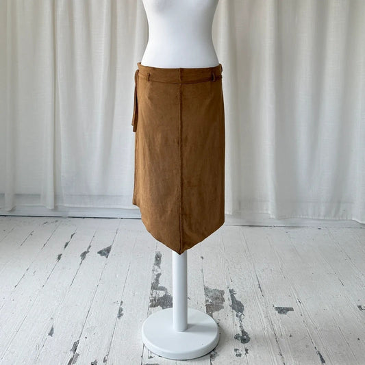 Faux Suede Midi Skirt