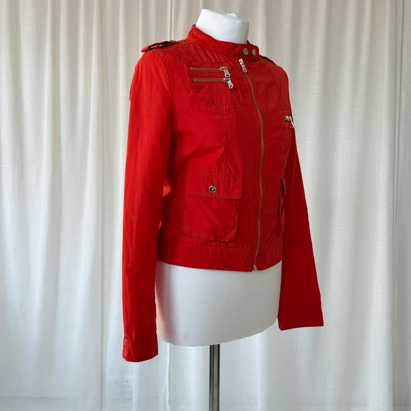 Bright Red Utility Jacket